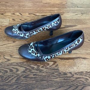 Franco Sarto Leopard/Cheetah Fur Oxford Heels